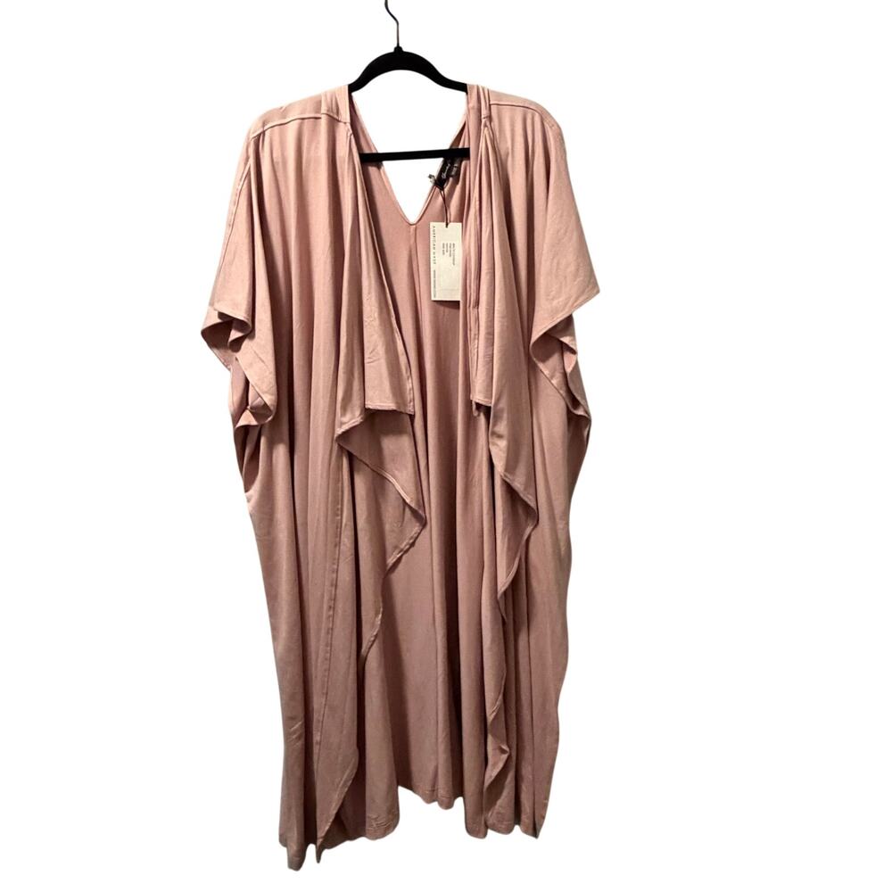 Yana K Malta coverup duster kimono dusty rose oversized flyaway cardigan